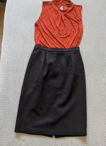 Vtg Navy 100% Wool Worthington Skirt 6